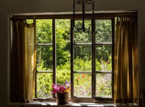 ventana con flores