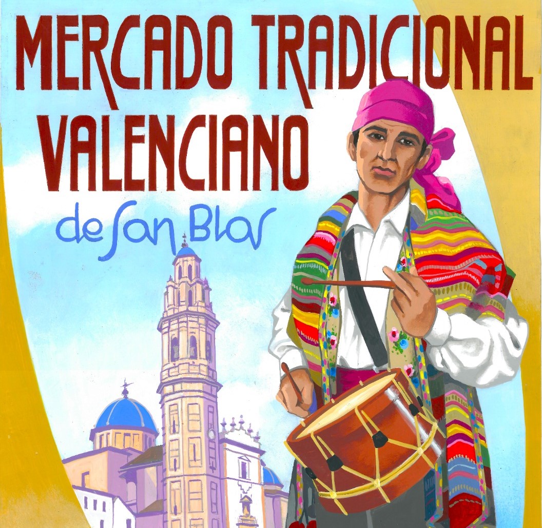 Mercado tradicional de San Blas en el barrio de Ruzafa valencia