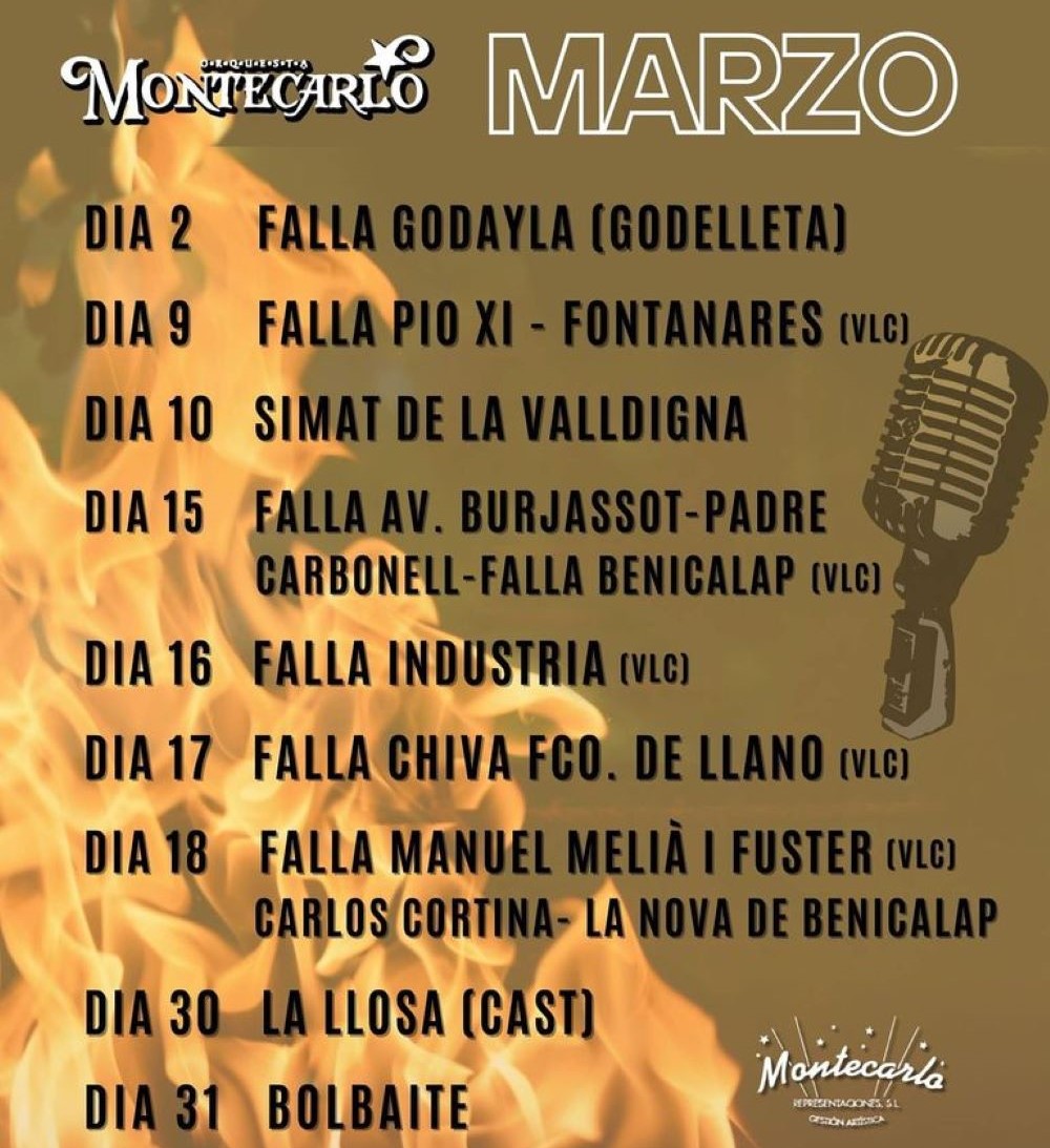 Conciertos y verbenas de Fallas 2024 valencia